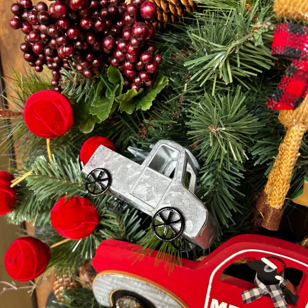 Decorated Christmas Wreath.
